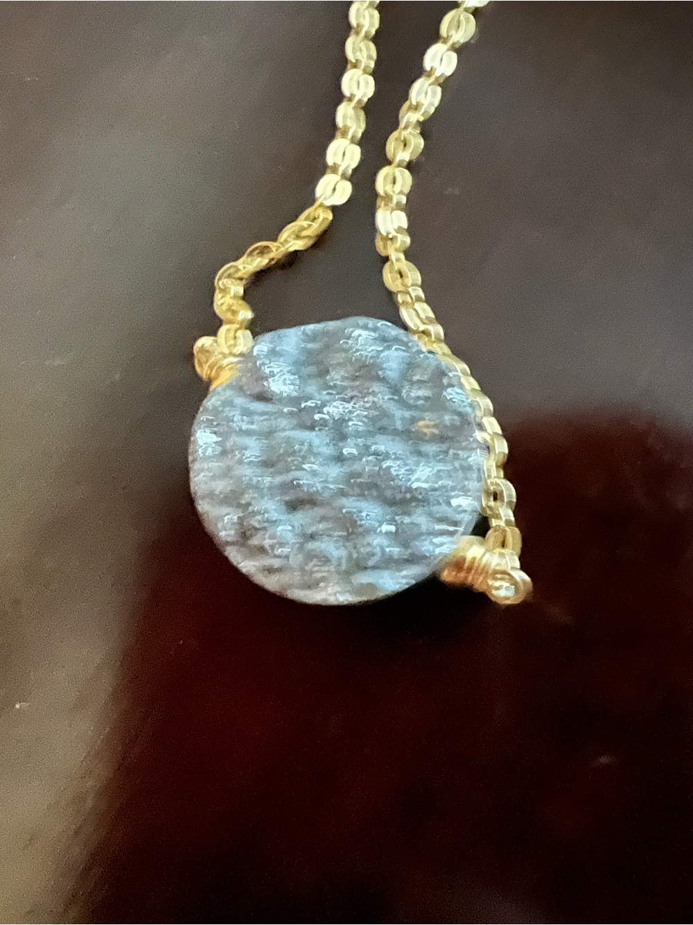Bourbon and Bowties Gold Chain Necklace and Ring with Silver Druzy Discs - Picture 3 of 12